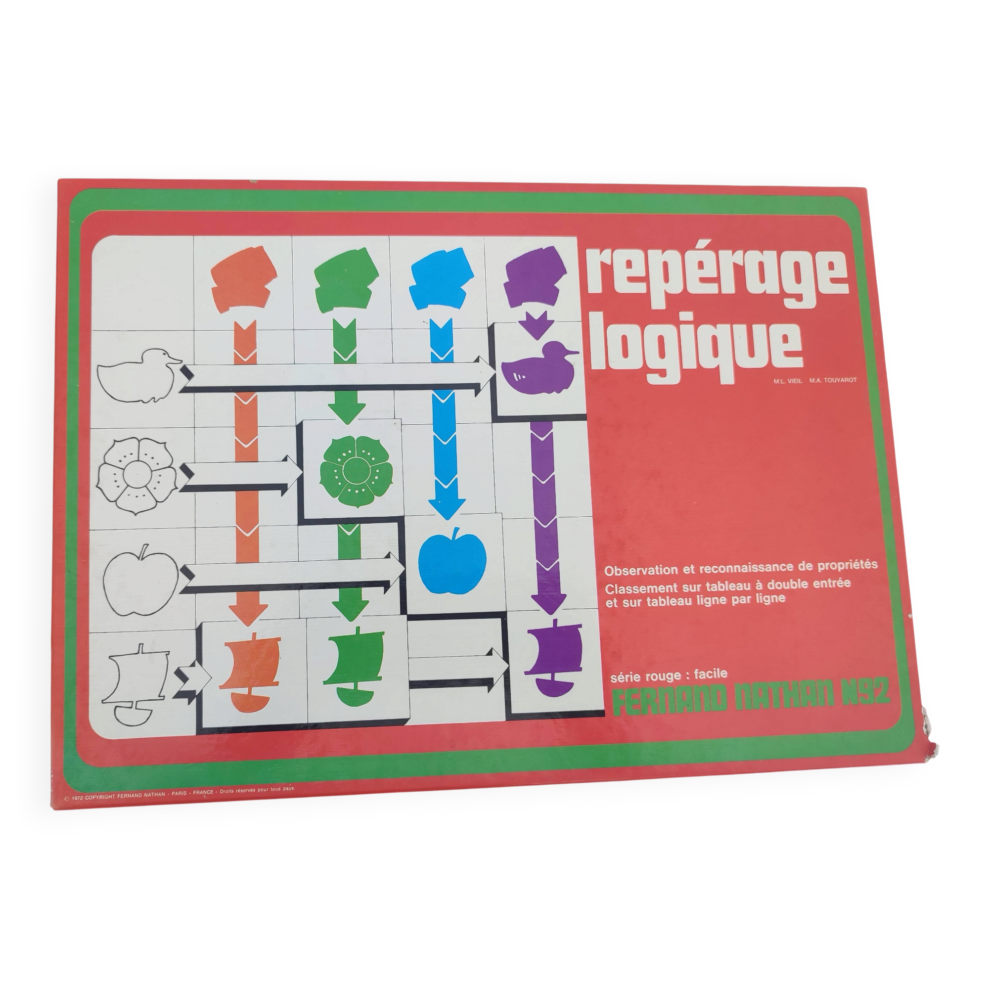 Vintage educational game Logical Spotting Fernand Nathan Complete 1970s