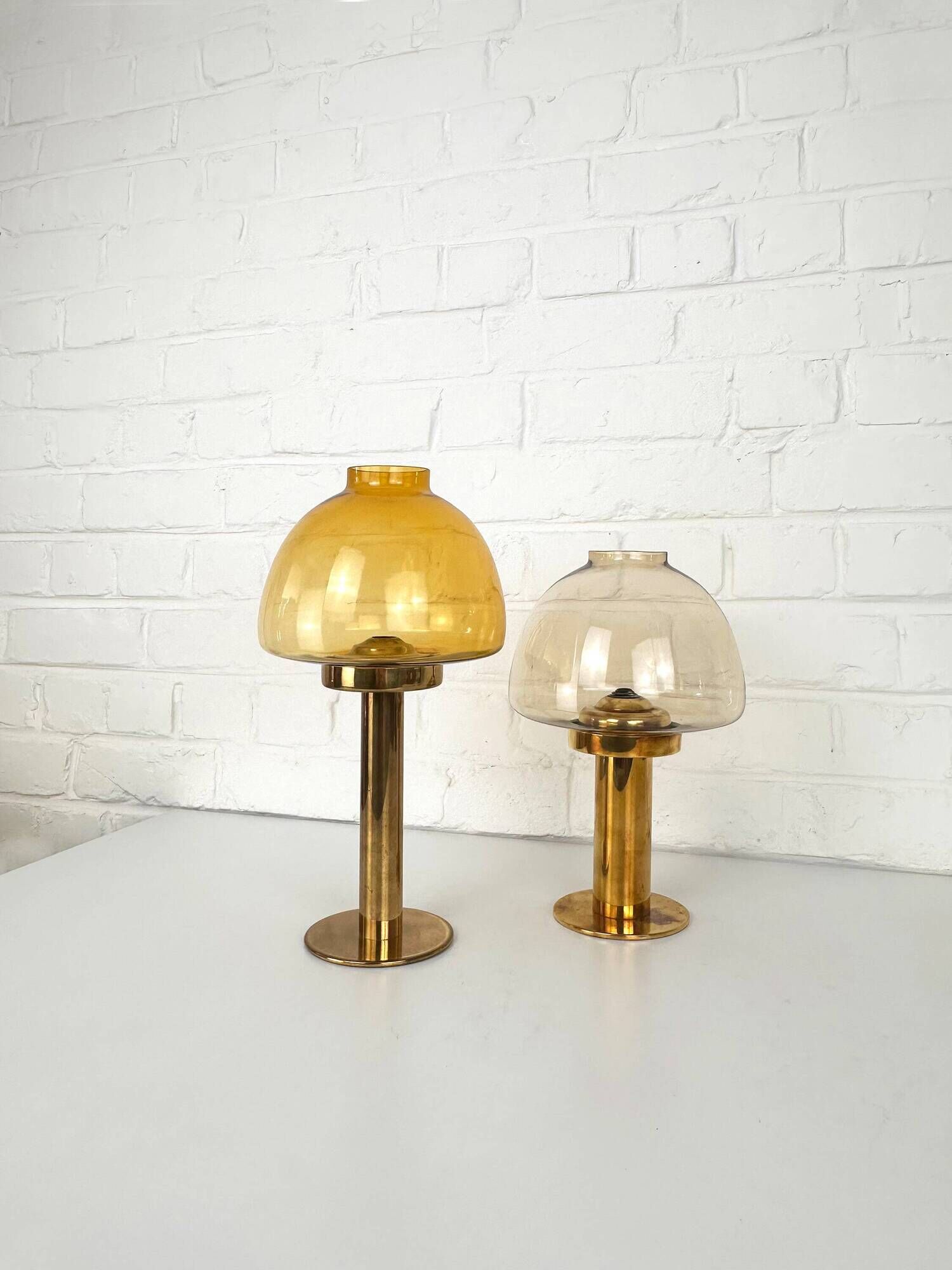 Pair of brass candle holders by Hans-Agne Jakobsson L102/32, Sweden, 1970.
