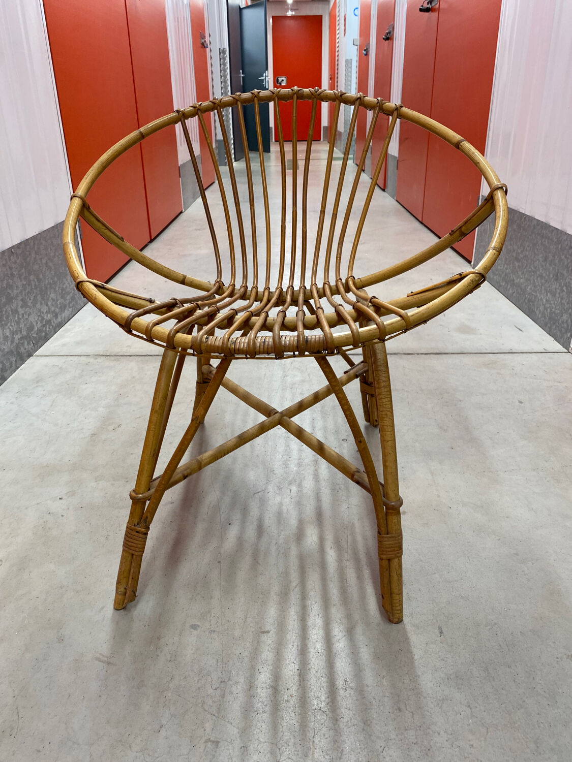 Rattan shell armchair