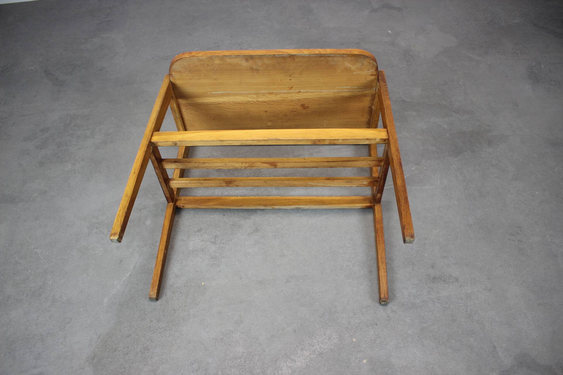 1960s oak side table, Czechoslovakia