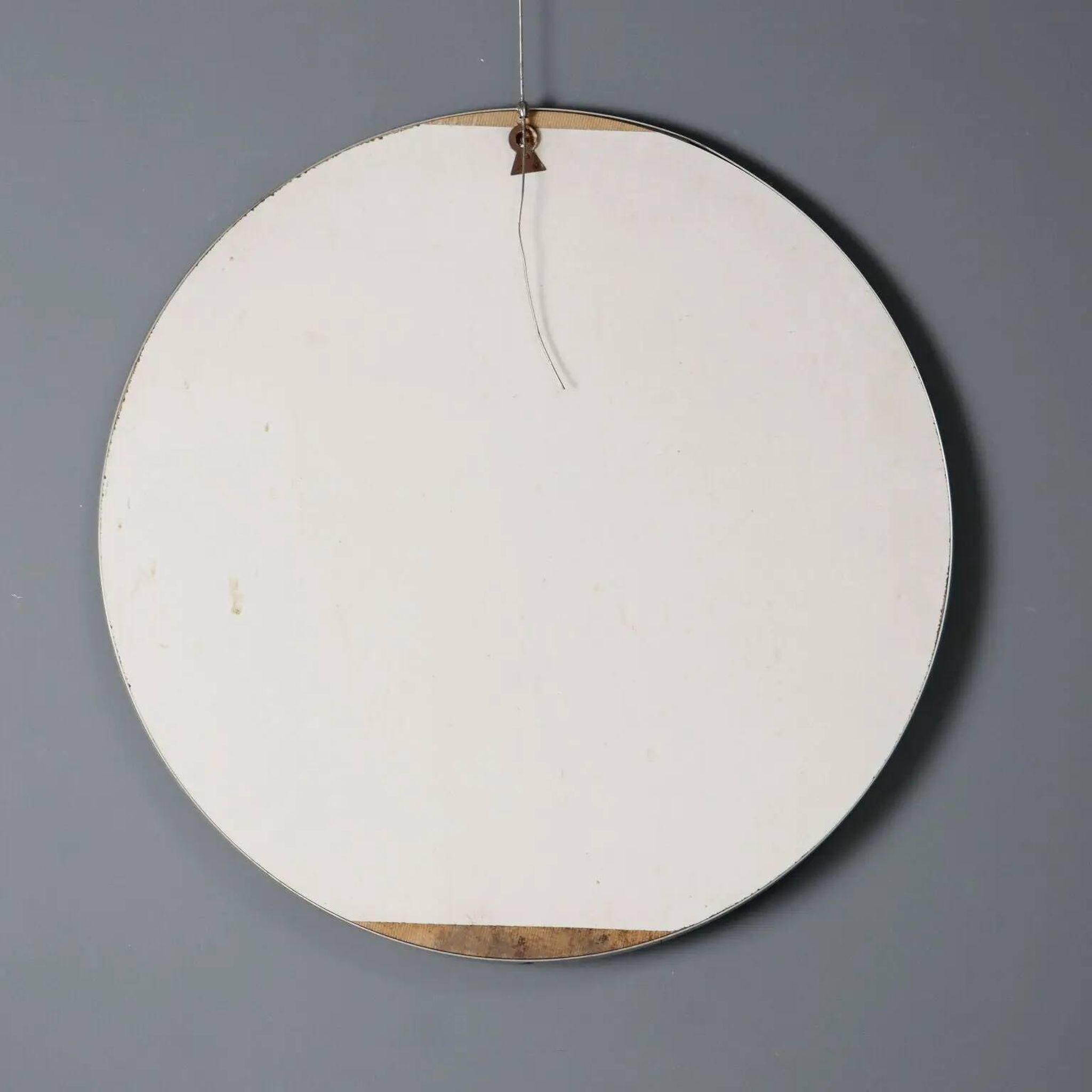 Miroir vintage rond design, Italie 1960s-1970s