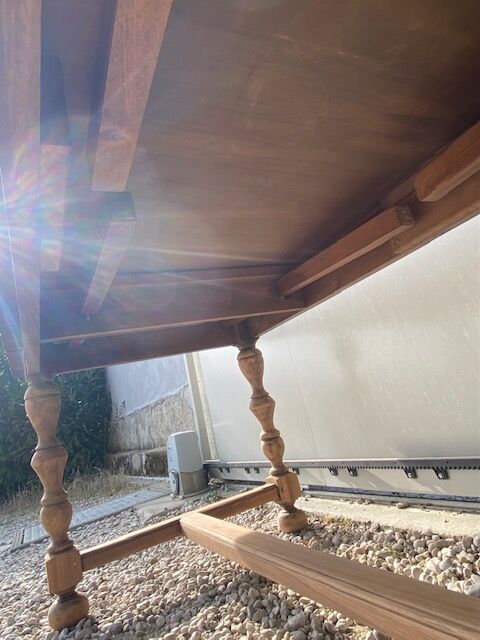 Extendable stripped farmhouse table 300 cm