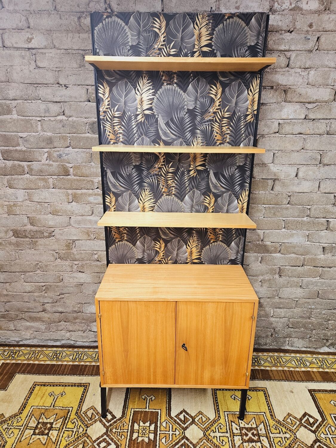 Modular furniture with vintage shelves year 1970