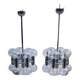 Pair of Chrome Sputnik Chandeliers by Motoko Ishii for Staff 1970