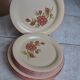 Set of pink earthenware plates Saint-Amand model Charme
