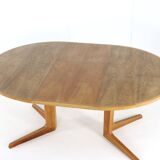 Bernhard Pedersen and Son oak round 2x extendable dining table 'Bogvad'