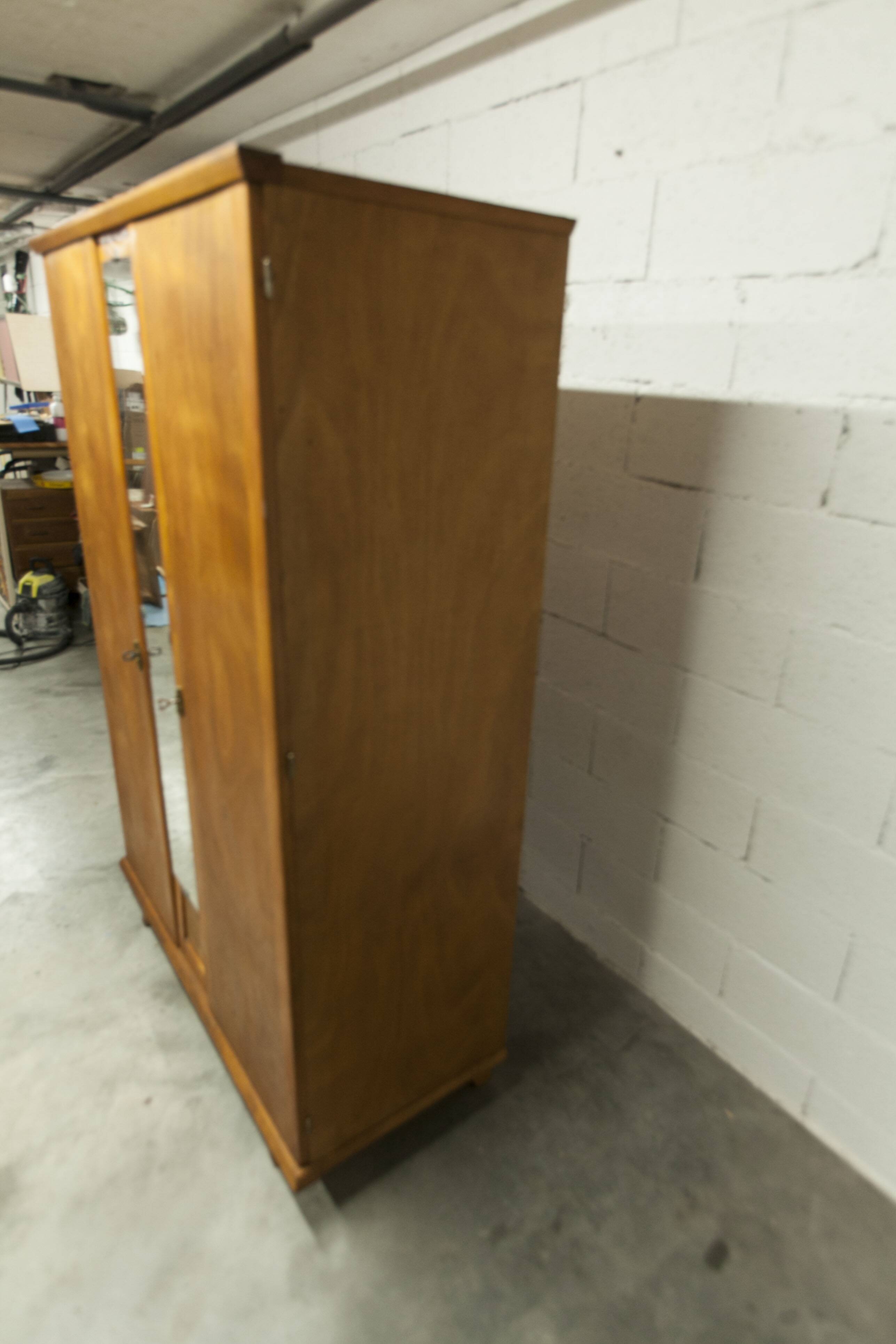 1950s Parisian wardrobe with mirror, 135 x 19 cm