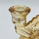 Pair of Empoli amber glass chandeliers in Art Deco style
