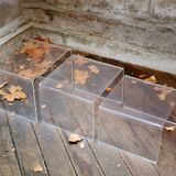 Trio of plexi trundle tables