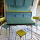 Buffet in blue and yellow formica