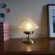 Antique table lamp with pointed glass globe and brass base, antique vintage lighting fixture LAMP-7345
