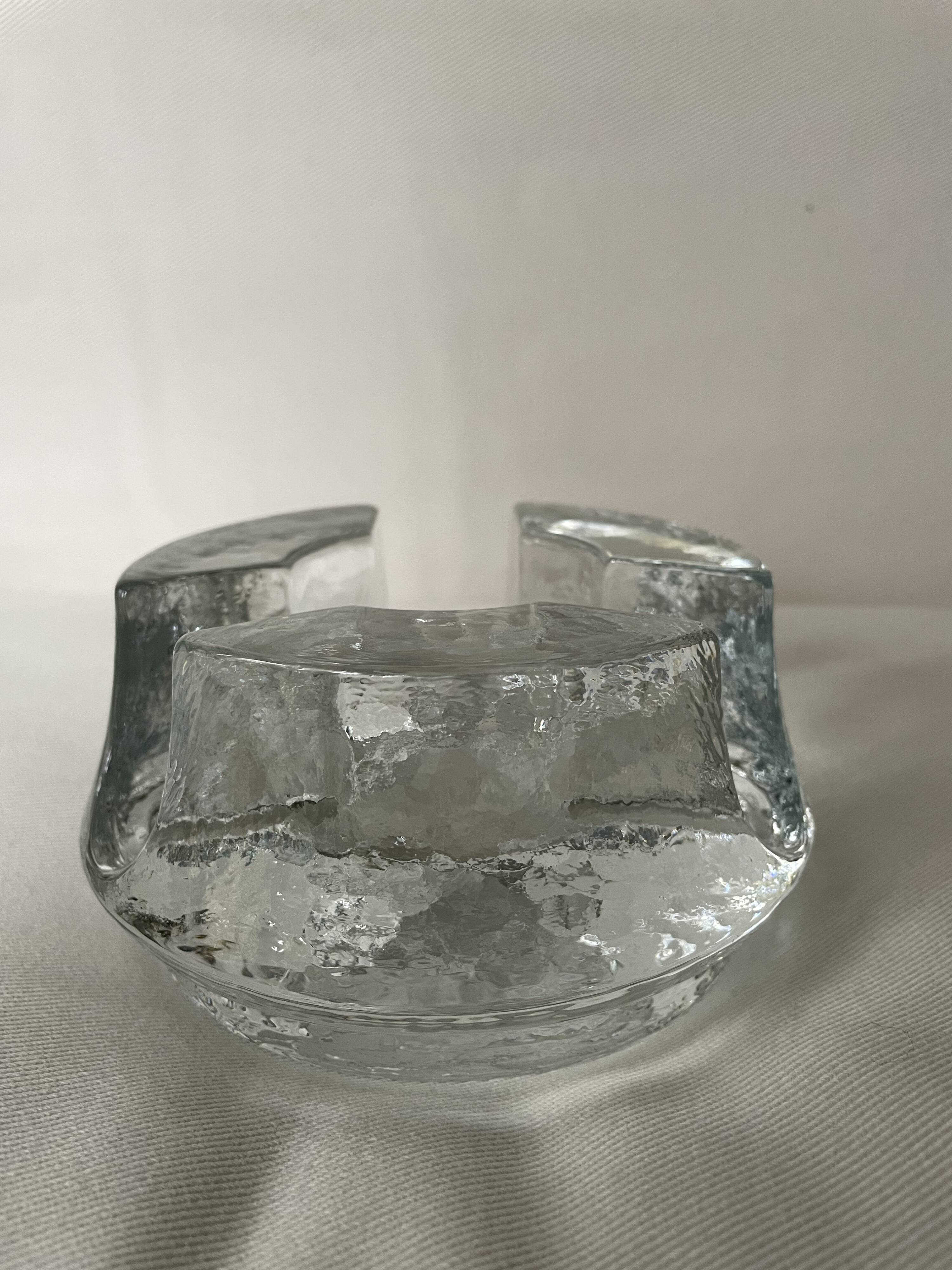 Bougeoir en cristal de verre lourd, chauffe-assiette