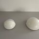 Round wall lights, small and large, in white metal by Bega, 1970s, Germany.