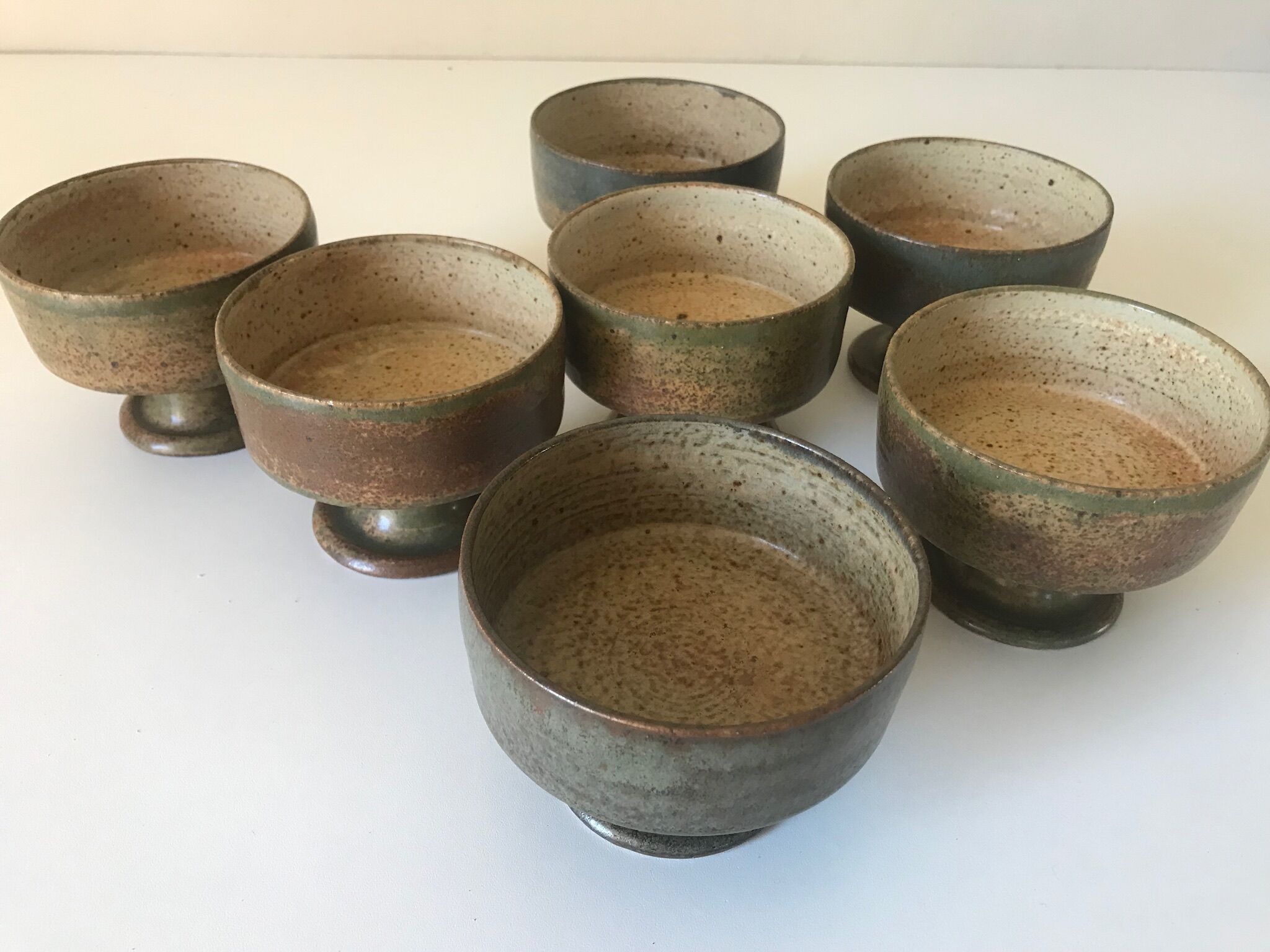 Lot cups or bowls by Jacques Lacheny vintage sandstone