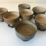 Lot cups or bowls by Jacques Lacheny vintage sandstone