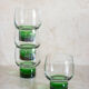 4 verres vintage pied large vert