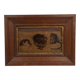 Oil on panel woman 3 faces in profile nineteenth frame wood e. jacob