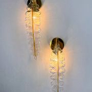 Pair of "Leaf" wall sconces by Murano Mazzega Italy, 1970s