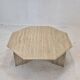 Italian octagon coffee table in travertine, 1980s