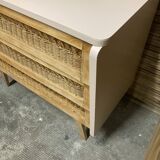 Vintage rattan chest of drawers