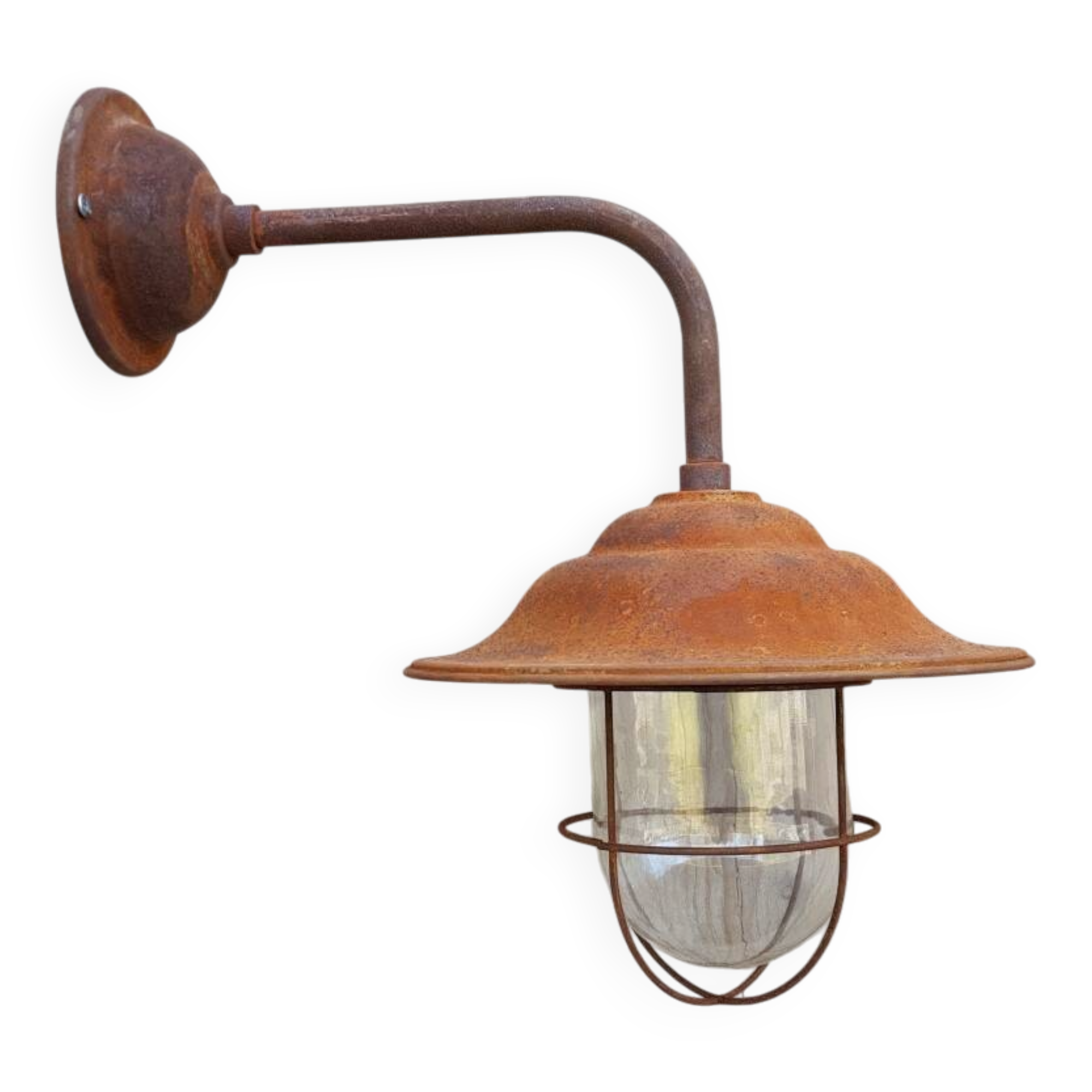 French Rusty Barn Lamp wall light