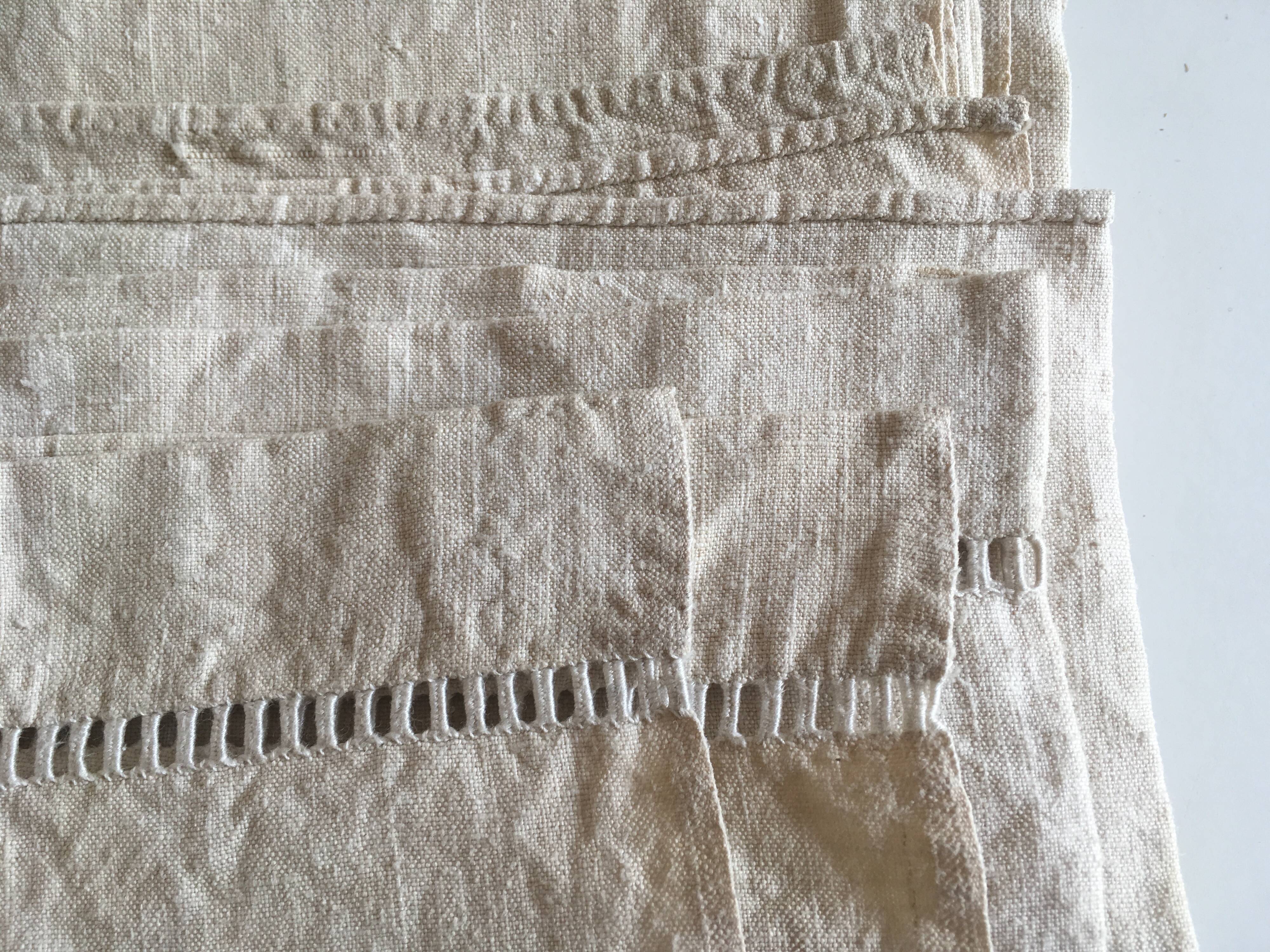 Table cloth reserves of large ivory raw linen kit 280cm