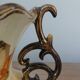 Vintage vase from Belgium signed – 1950s ceramic, decorated with coloured leaves.