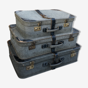 Ensemble de 3 valises vintage