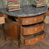 Louis XVI-style half-moon mahogany chest of drawers