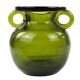 Modernist vase, olive glass, designed by J. Słuczan-Orkusz, Poland, 1970s