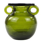 Modernist vase, olive glass, designed by J. Słuczan-Orkusz, Poland, 1970s