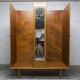 1970 Scandinavian wardrobe with shelves and mirror, 21x126, 2 doors.