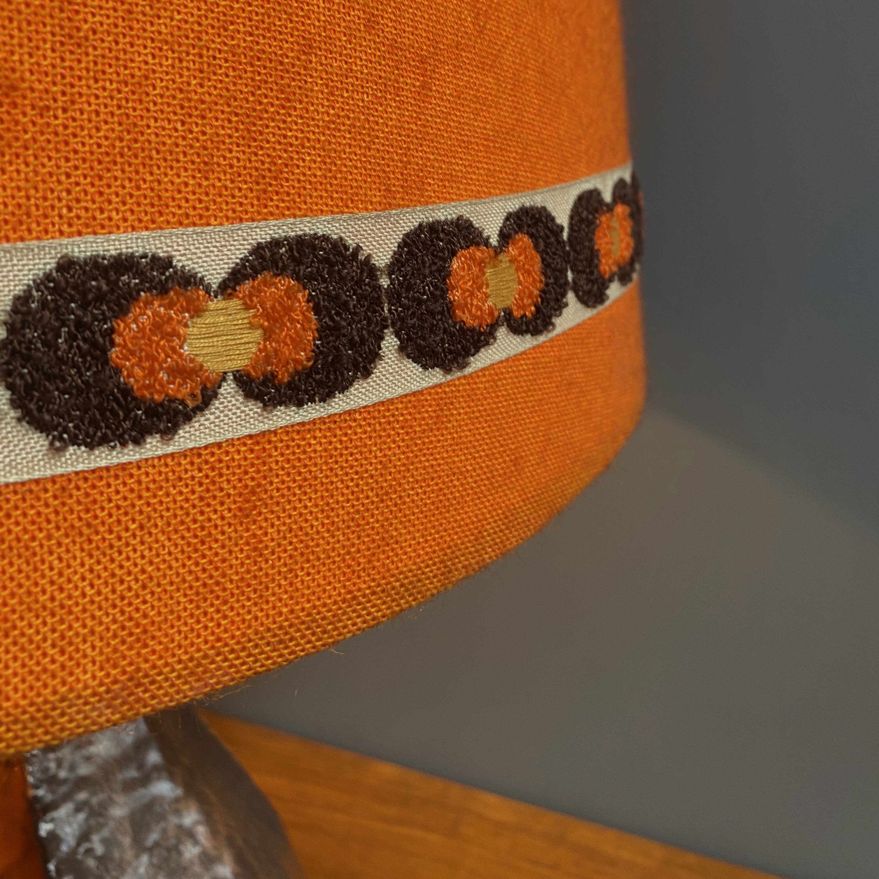 Ceramic orange / brown table lamp 1960s