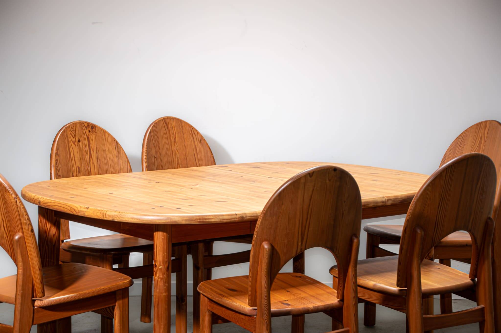 Ensemble de salle à manger en pin danois, vers 1990