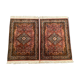 Pair of Persian Ghoum wool rugs 102x65cm