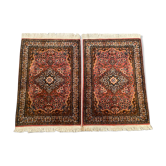 Pair of Persian Ghoum wool rugs 102x65cm