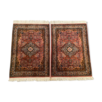 Pair of Persian Ghoum wool rugs 102x65cm