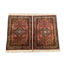 Paire de tapis persan Ghoum en laine 102x65cm