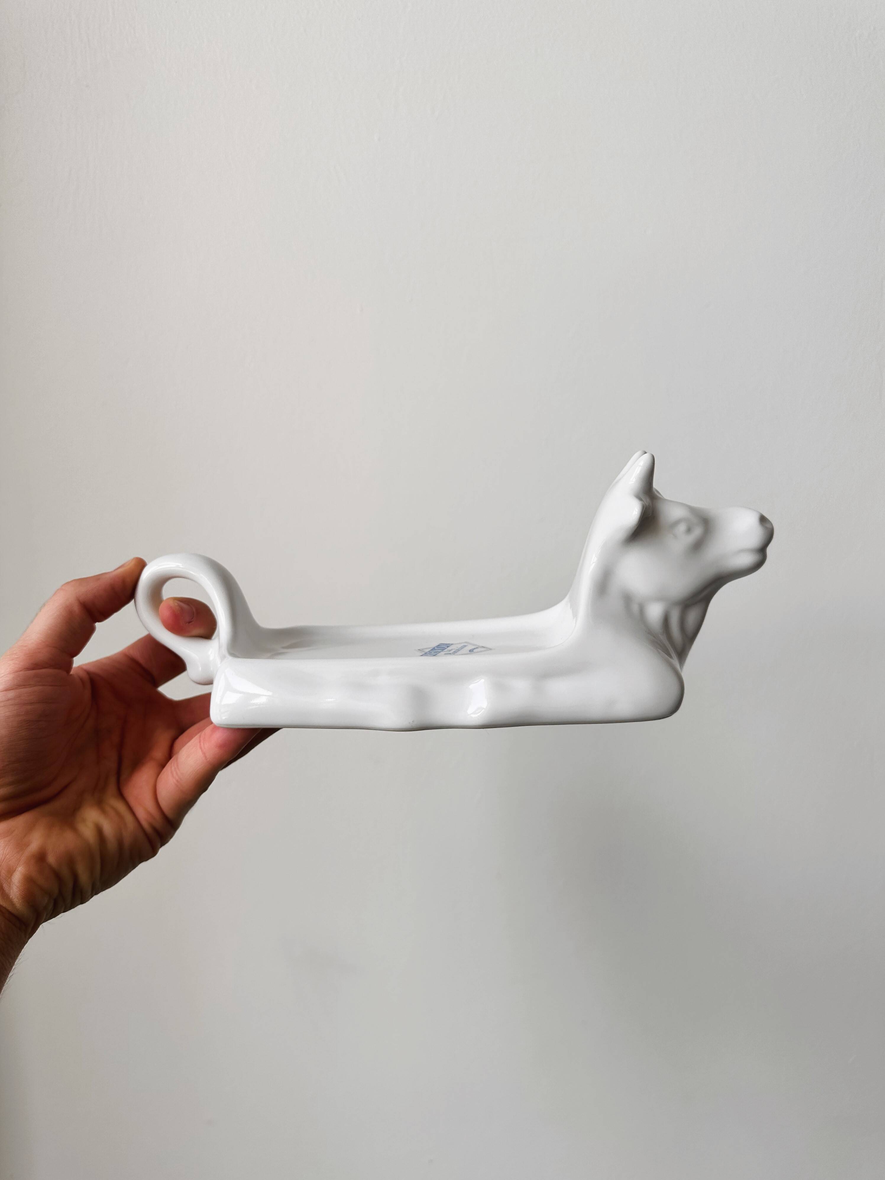 Revol porcelain cow butter dish