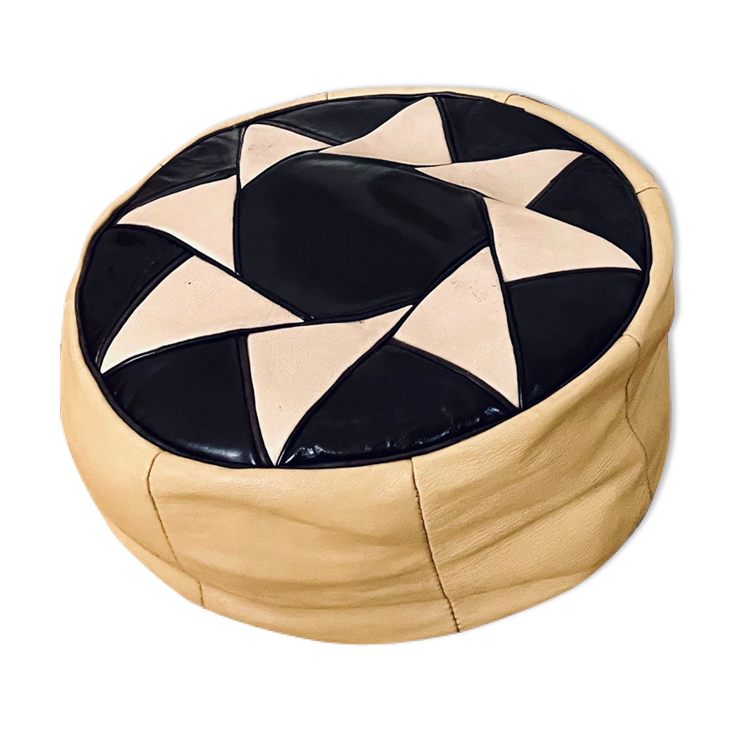 Moroccan pouf leather