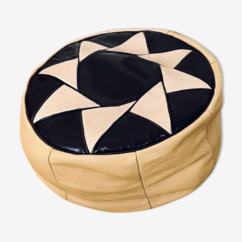Moroccan pouf leather