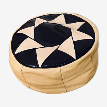 Pouf marocain cuir