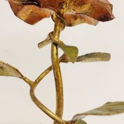 Wrought iron table lamp and gold leaf. France, 1950