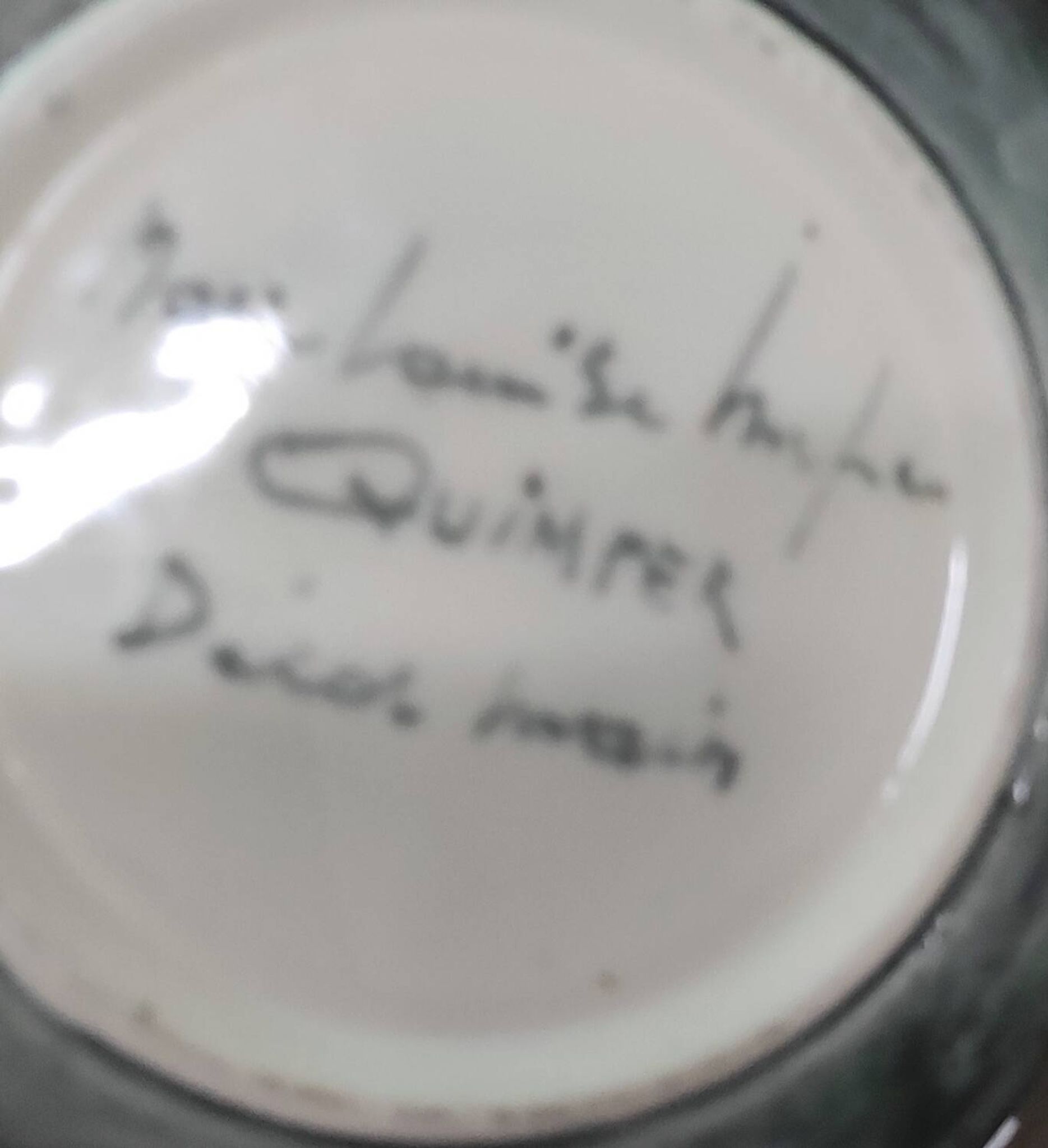 Vintage handmade dish/trinket bowl - signed Marie Louise Impe