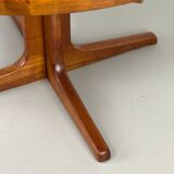 Table à manger ronde en teck danois avec rallonge, années 1970