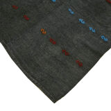 Hand-Knotted Anatolian Antique 1970s 300 cm x 370 cm Grey Hemp Kilim Carpet