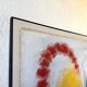 Tableau abstrait sur toile de lin dans le goût de Joan Miro