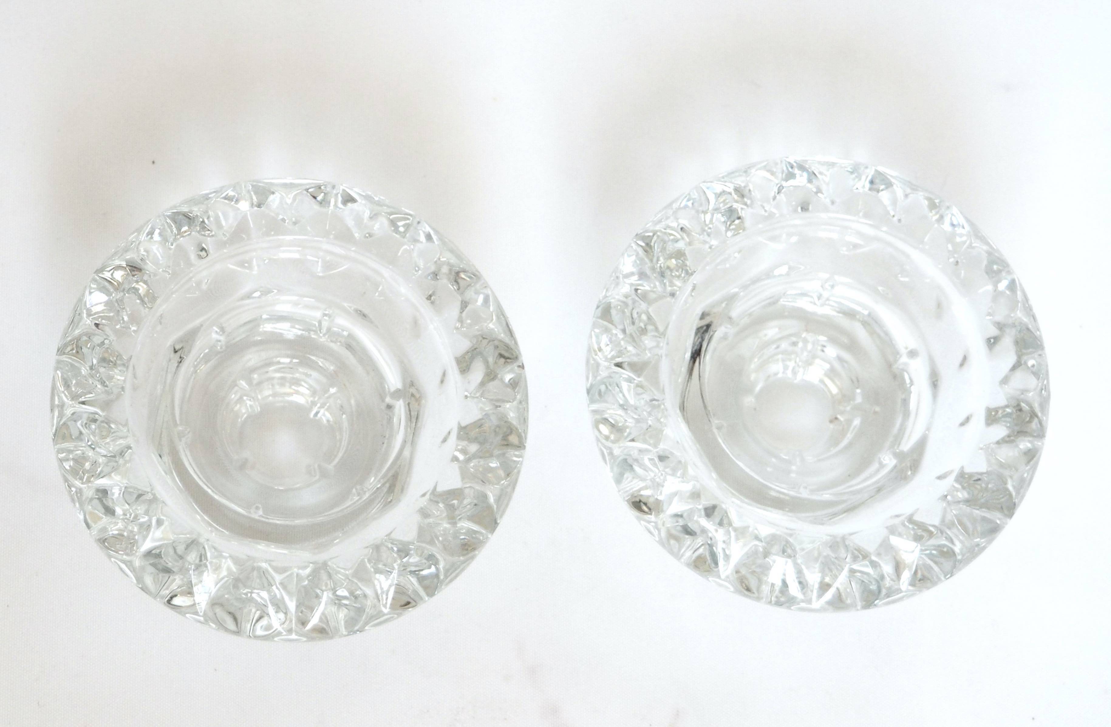 Pair of glass candlesticks