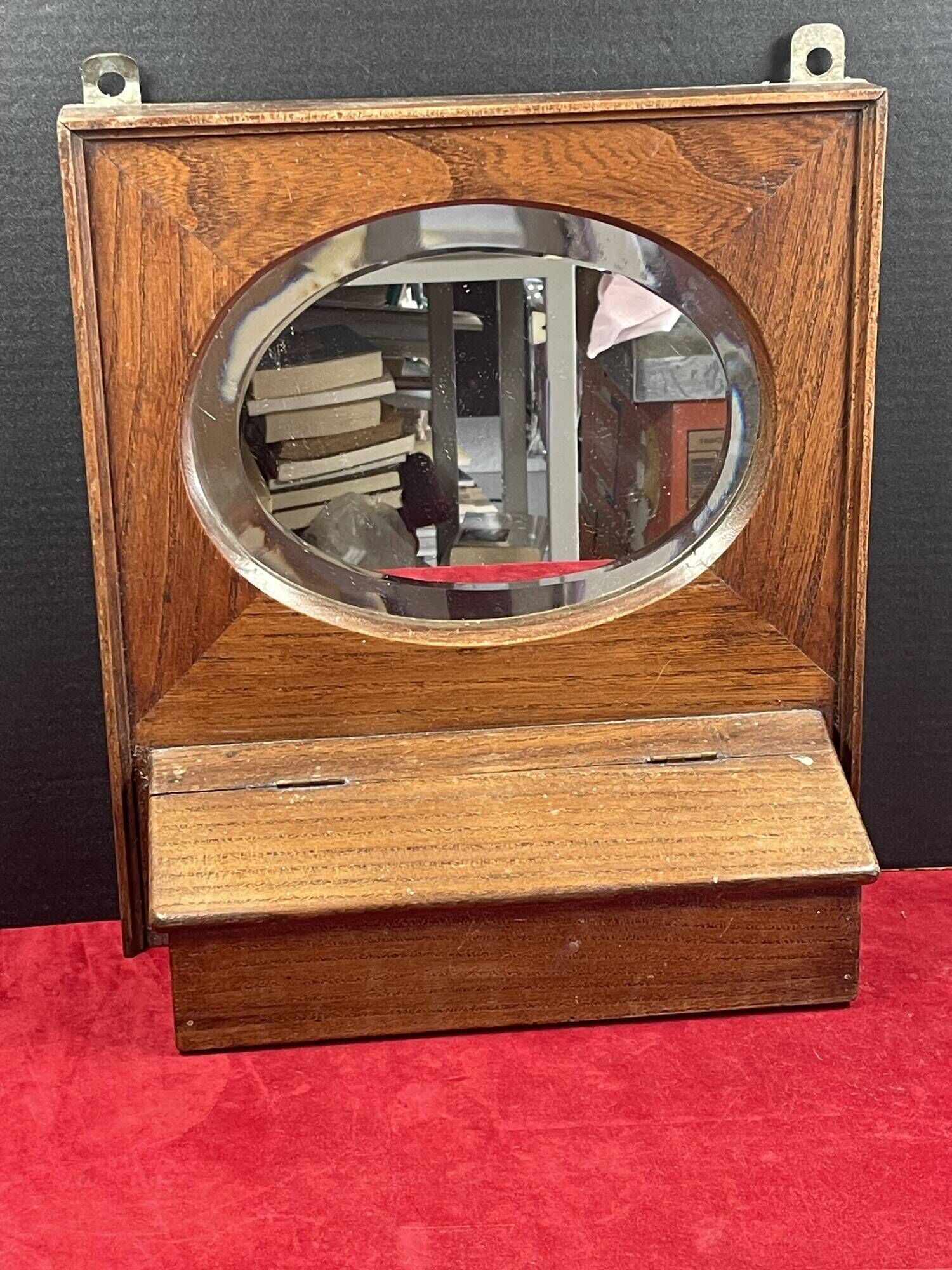 Barber mirror natural wood to hang
