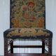 Pair of Thomas Chippendale chairs from the 1760s, embroidered and carved.